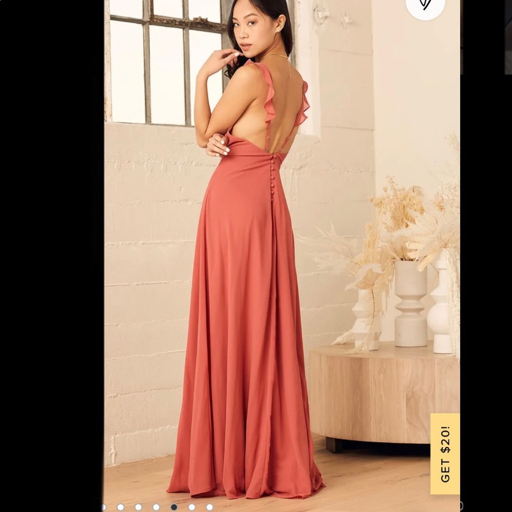 Lulus rusty rose maxi formal dress